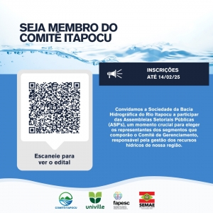 Comitê Itapocu abre inscrições para as Assembleias Setoriais Públicas (ASPs)