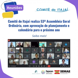Comitê do Itajaí realiza 53ª Assembleia Geral Ordinária, com aprovação de planejamento e calendário para o próximo ano