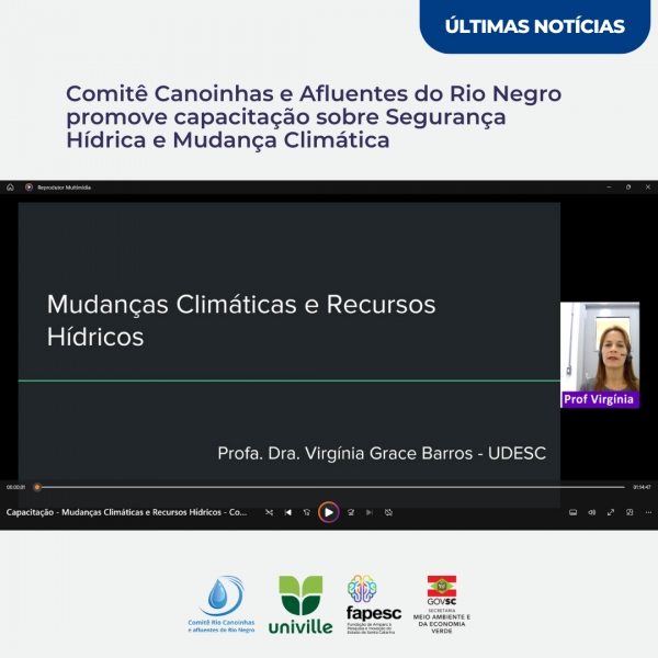 Comitê Canoinhas e Afluentes do Rio Negro promove capacitação sobre Segurança Hídrica e Mudança Climática