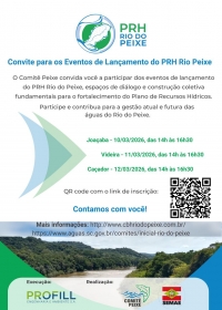 Comit&ecirc; Peixe convida sociedade para participar do lan&ccedil;amento do Plano de Recursos H&iacute;dricos