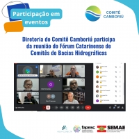 Diretoria do Comitê Camboriú participa da reunião do Fórum Catarinense de Comitês de Bacias Hidrográficas