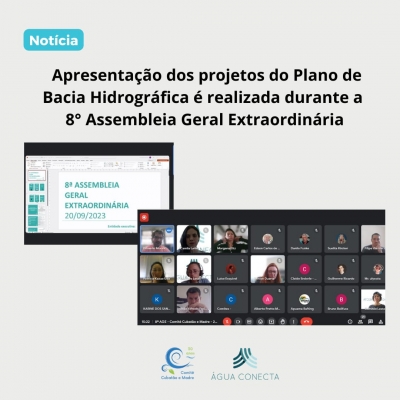 Apresentação dos projetos do Plano de Bacia Hidrográfica é realizada durante a 8° Assembleia Geral Extraordinária