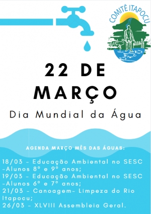 AGENDA MARÇO MÊS DAS ÁGUAS