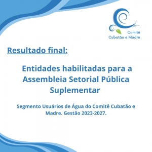 LISTA FINAL DAS ENTIDADES HABILITADAS - ASSEMBLEIA SETORIAL PÚBLICA SUPLEMENTAR