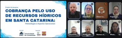 Comitê Tubarão e Complexo Lagunar recebe apresentação do Projeto “Cobrança pelo uso de Recursos Hídricos no Estado de Santa Catarina: Metodologias e Aspectos Operacionais”